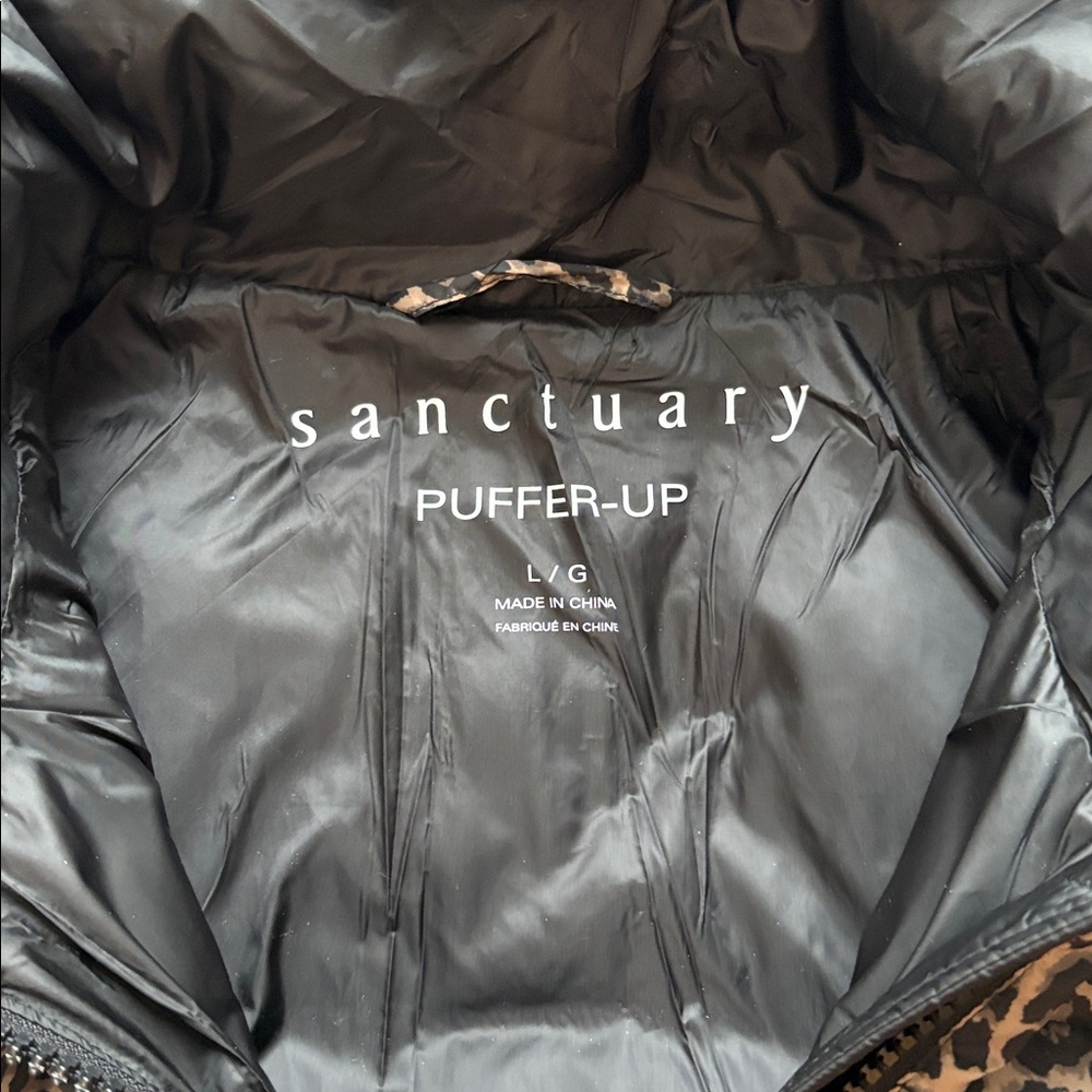 Sanctuary French Kitty Animal Print “Puffer-Up Jacket”’ with Hood - Picture 3 of 14